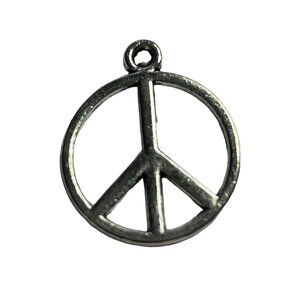 Peace Sign Pendant Silver Tone Charm Bracelet u Necklace Jewelry Craft Dangle Bo